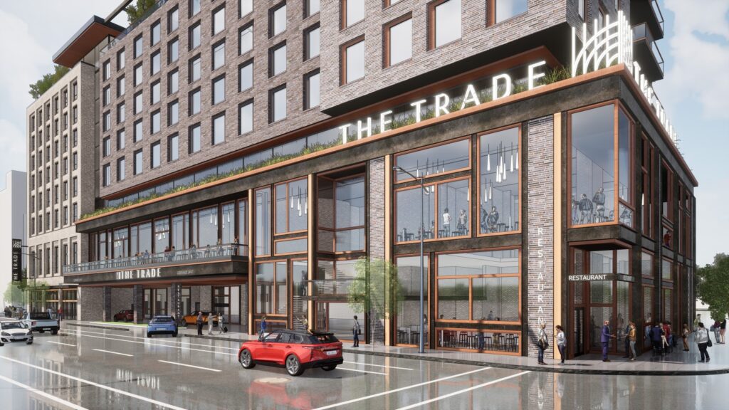 exterior rendering of The Trade Milwaukee